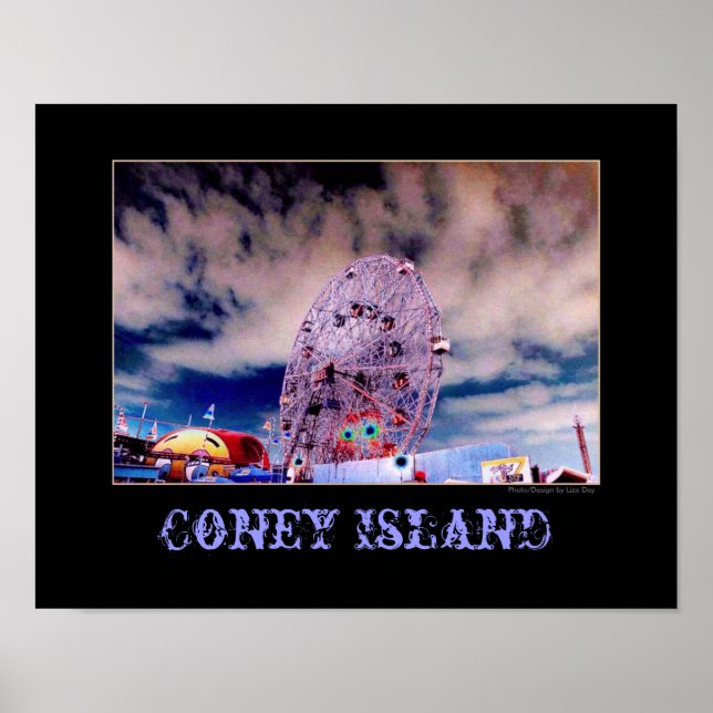 Affiche psychédélique 'Wonder Wheel & Sky' (Devant)