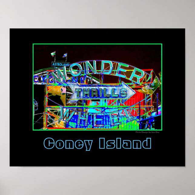 Affiche psychédélique 'Wonder Wheel Thrills' (Devant)