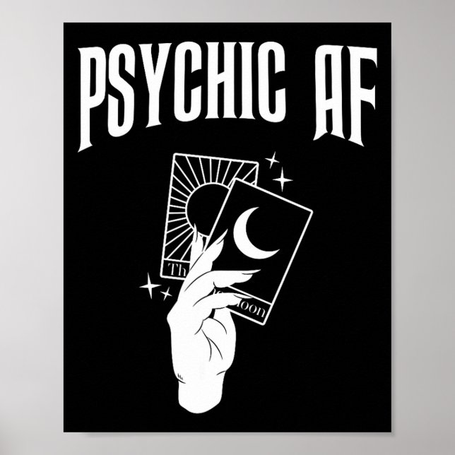 Affiche Psychic Af Funny New Age Occult Tarot Clairvoyant  (Devant)