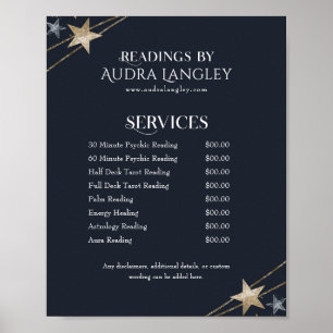 Affiche Psychique Moyen, Lecteur de Tarot Liste de prix