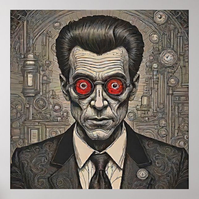 Affiche Psycho Killer Steampunk Retro Ink Dessin (Devant)