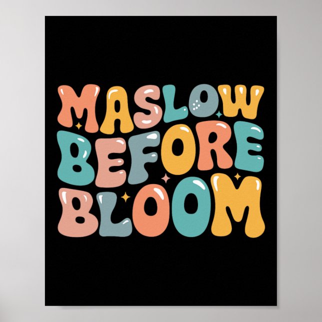 Affiche Psychologue Maslow Avant Bloom Sped Enseignant Clr (Devant)