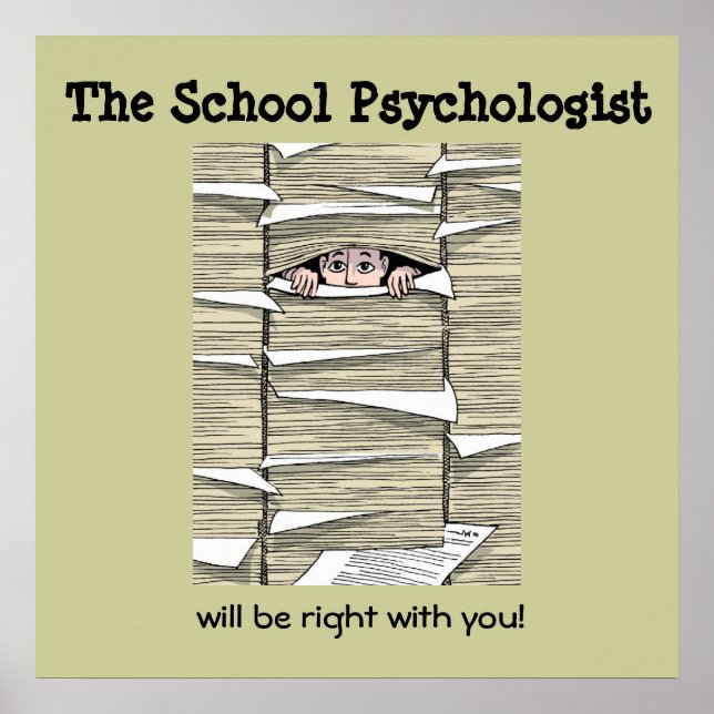 Affiche Psychologue scolaire enterré dans le papier (Impri (Devant)