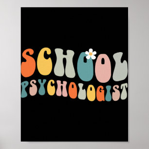 Affiche Psychologue scolaire groovy rétro vintage psycholo