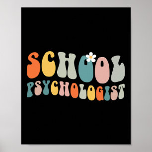 Affiche Psychologue scolaire Super Retro Vintage Psycholog