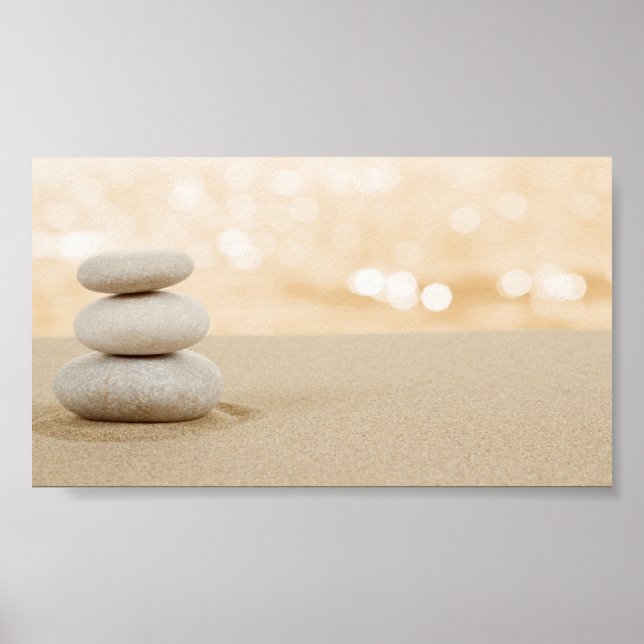 Affiche Psychologue Thérapeute Pierres Zen Sable (Devant)