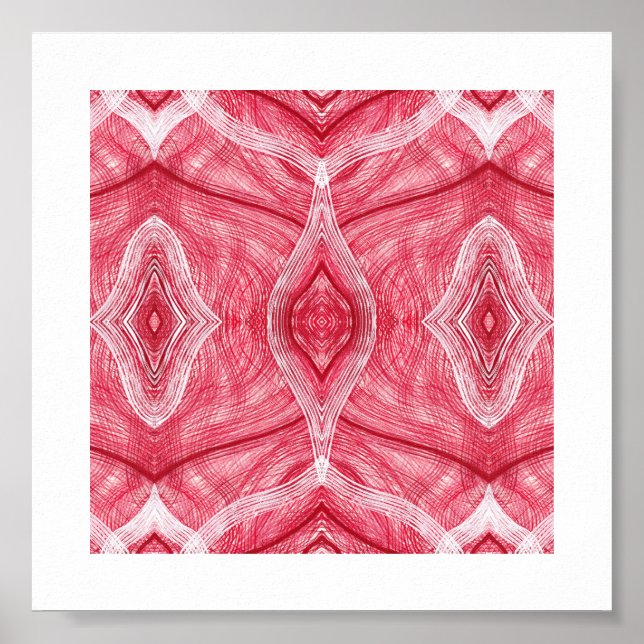 Affiche Psychomachia Art Abstrait Aquarelle Rouge Clair (Devant)