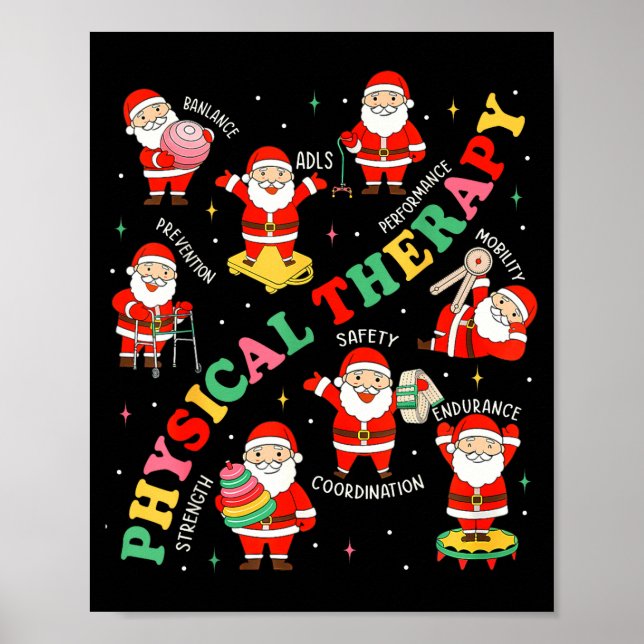 Affiche Pt Christmas Physical Therapy Santa Therast Xmas P (Devant)