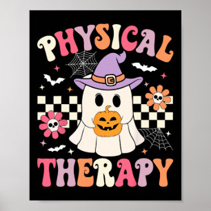 Affiche Pt Thérapie Physique Halloween Ghost Rétro Pt Hall