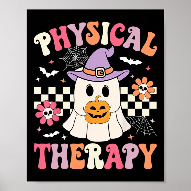 Affiche Pt Thérapie Physique Halloween Ghost Rétro Pt Hall (Devant)