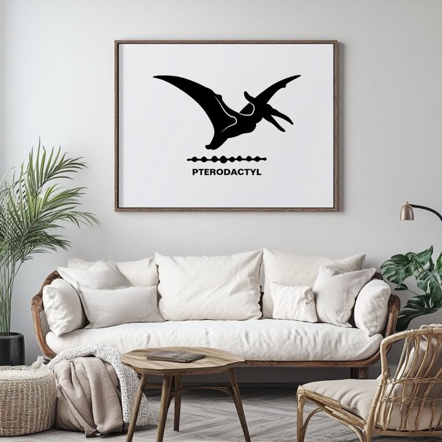 Affiche Ptéodactyle Dinosaure Silhouette (Créateur téléchargé)