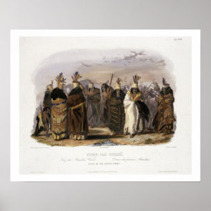 Affiche Ptihn-Tak-Ochata, danse des femmes de Mandan, plat