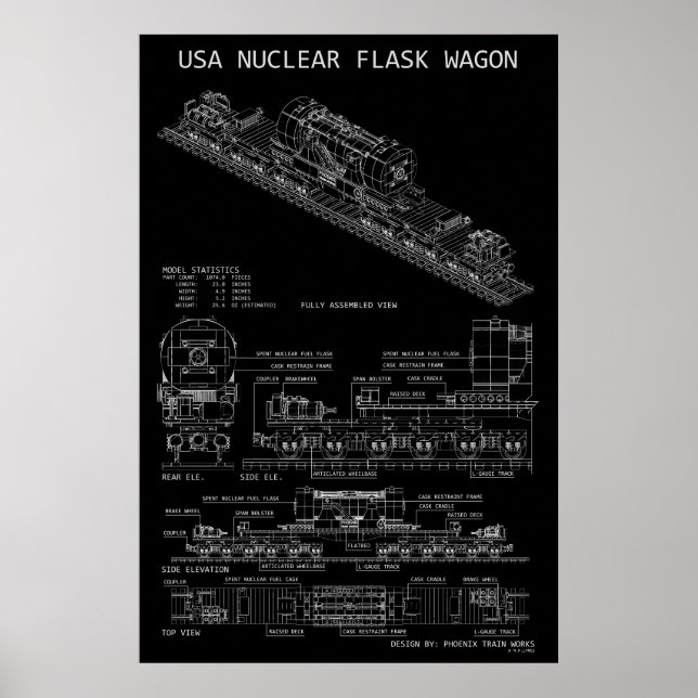 Affiche PTW USA Chariot de déchets nucléaires "Plan" (Devant)