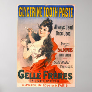 Affiche Pub de dentifrice vintage 1889