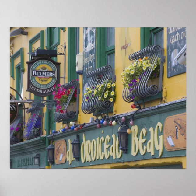 Affiche Pub, Dingle, presqu'île de Dingle, comté de Kerry, (Devant)