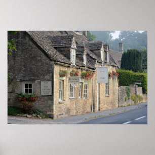 Affiche Pub du village dans l'affiche Cotswolds