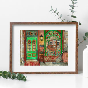 Affiche Pub irlandais St. Patrick's Day Watercolor