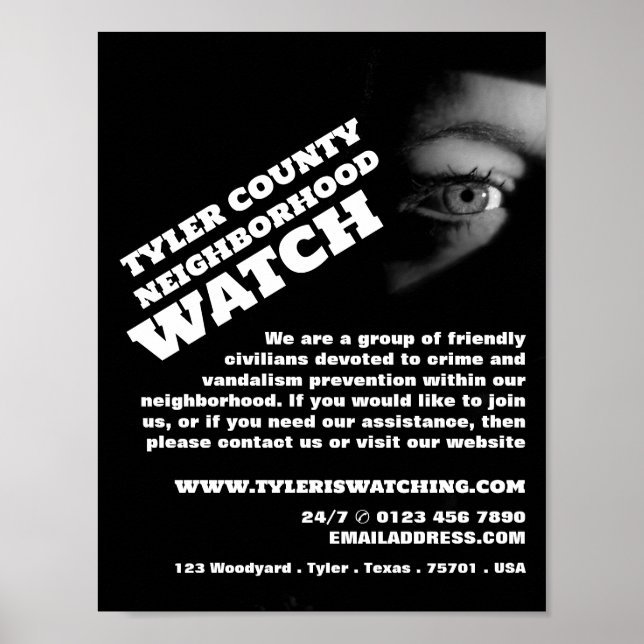 Affiche Public View, Voisinage Community Watch Advert (Devant)