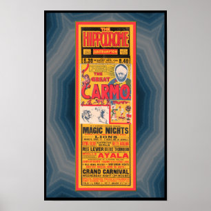 AFFICHE PUBLICITAIRE 1933 MAGICIEN ETC
