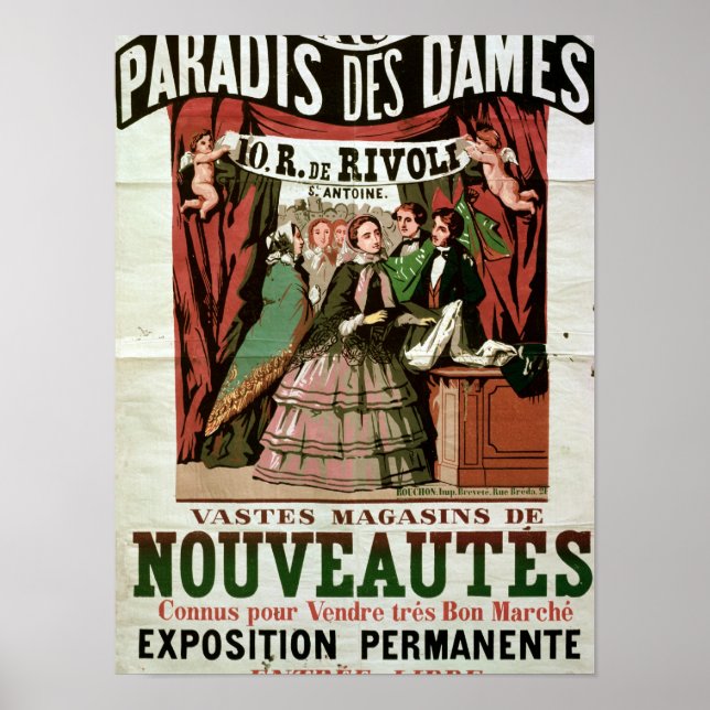 Affiche publicitaire "Au Paradis des Dames" (Devant)