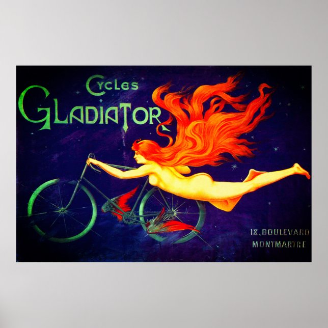 Affiche publicitaire de cyclisme français Gladiato (Devant)