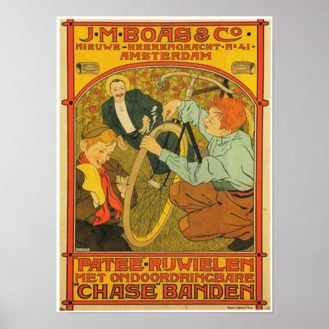 Affiche publicitaire de réparation de vélos (Devant)