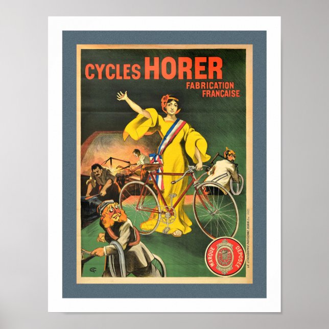 AFFICHE PUBLICITAIRE DE VÉLO ANCIENNE (Devant)