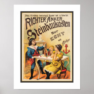 AFFICHE PUBLICITAIRE DES ANNÉES 1900 POUR JOUET PO