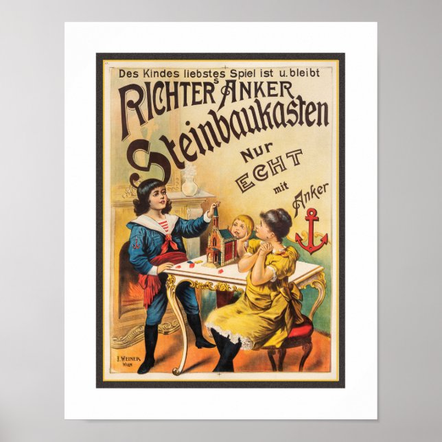 AFFICHE PUBLICITAIRE DES ANNÉES 1900 POUR JOUET PO (Devant)