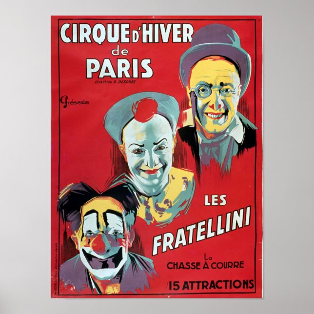 Affiche publicitaire du Cirque d'Hiver de Paris (Devant)