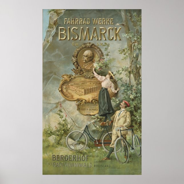 Affiche publicitaire du Fahrrad Werke Bismarck (Devant)