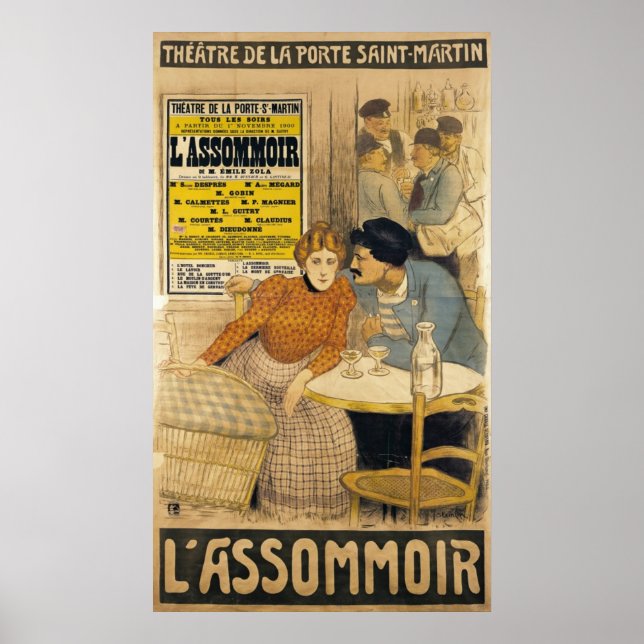 Affiche publicitaire L'Assommoir par M.M.W. (Devant)