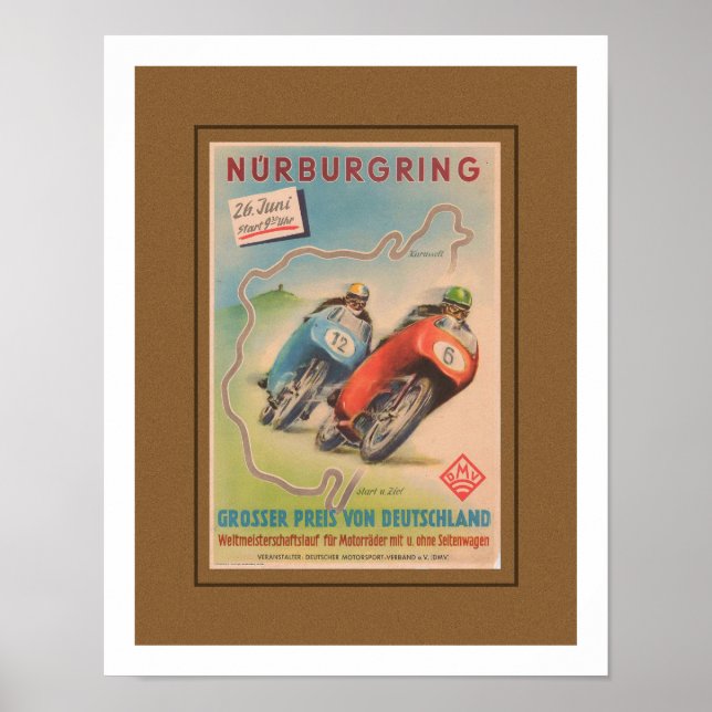 AFFICHE PUBLICITAIRE MOTOCYCLETTE ANCIENNE (Devant)