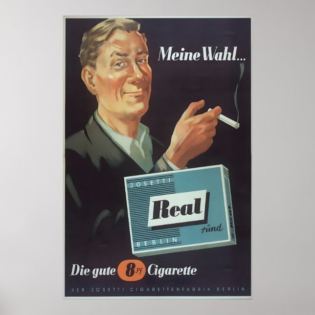 Affiche publicitaire pour cigarettes DDR Mon choix (Devant)