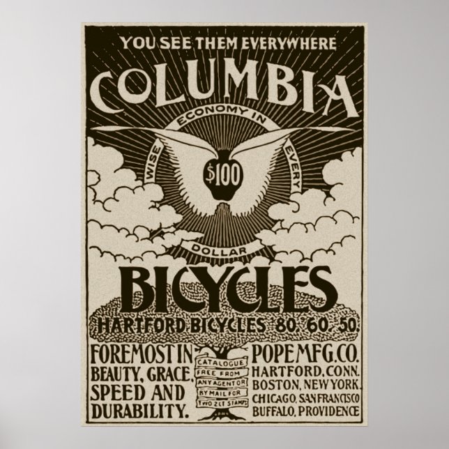 Affiche publicitaire sur les vélos de la Colombie  (Devant)