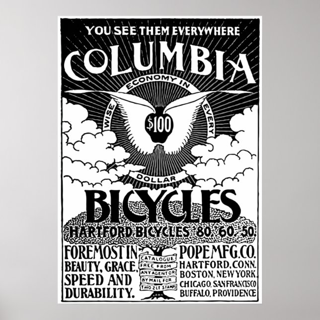 Affiche publicitaire sur les vélos de la Colombie  (Devant)