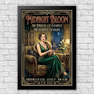 Affiche publicitaire vintage Art Déco pour parfum