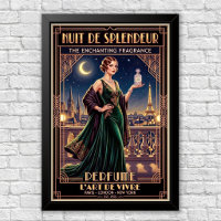 Affiche publicitaire vintage Art Déco pour parfum