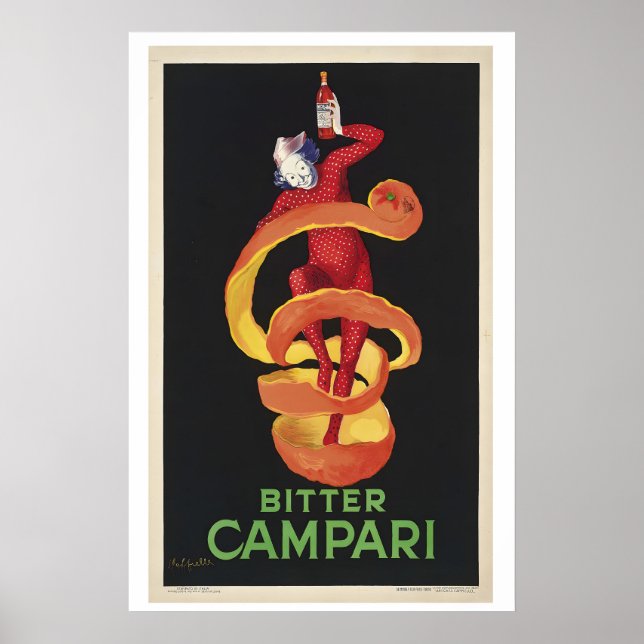 Affiche publicitaire vintage de Campari amer par (Devant)