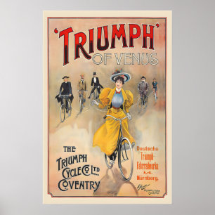 Affiche publicitaire vintage de Triumph Cycles Cov