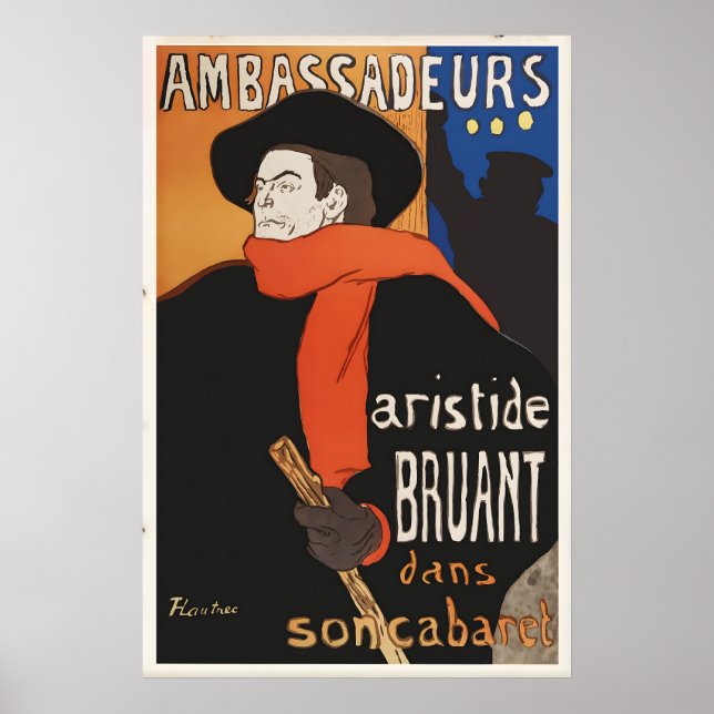 Affiche publicitaire vintage du café Ambassadeurs  (Devant)