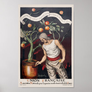 Affiche publicitaire vintage en français