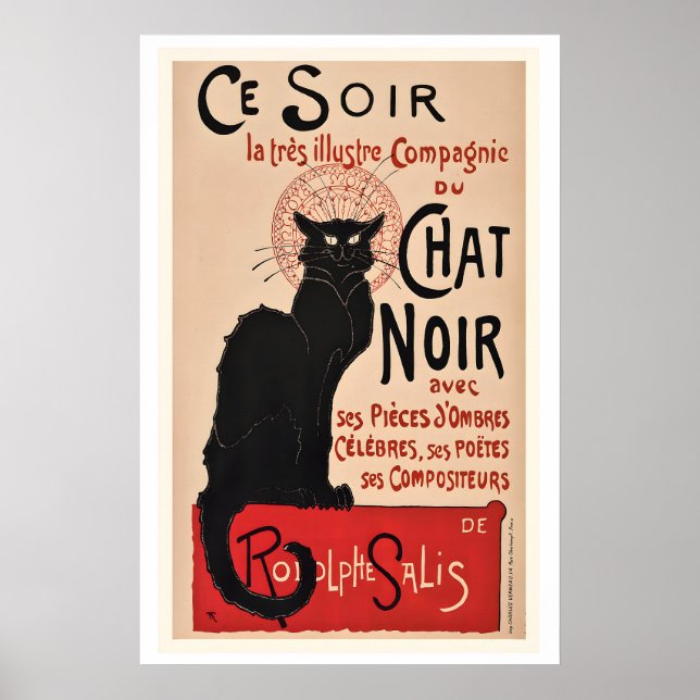 Affiche publicitaire vintage Le Chat Noir Black Ca (Devant)
