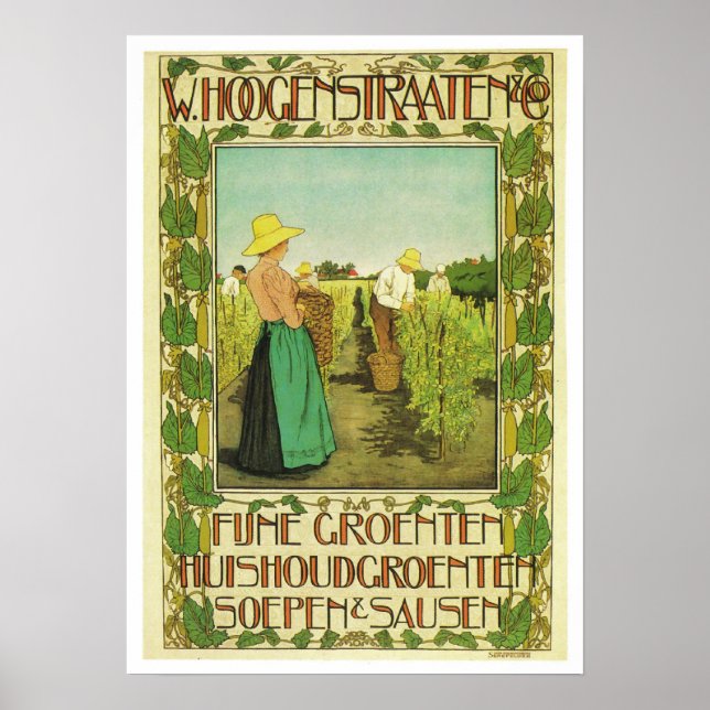 Affiche publicitaire vintage W. Hoogstraaten & Co. (Devant)