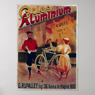 Affiche Publicité à vélo Cycles Vintages Aluminium