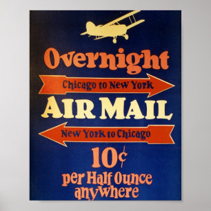 Affiche Publicité aérienne vintage, Chicago