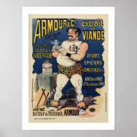 Publicité amusante d'extrait de viande vintage