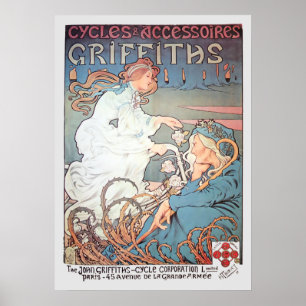 Affiche Publicité ancienne de vélo Art Nouveau français
