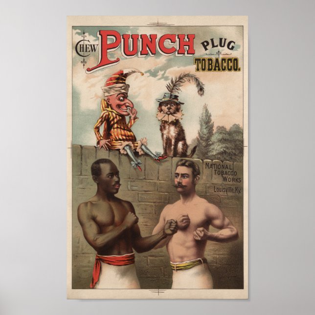 Affiche Publicité ancienne pour le tabac à mâcher Punch -  (Devant)
