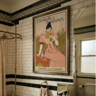 Affiche Publicité ancienne pour parfum repro Art Nouveau
